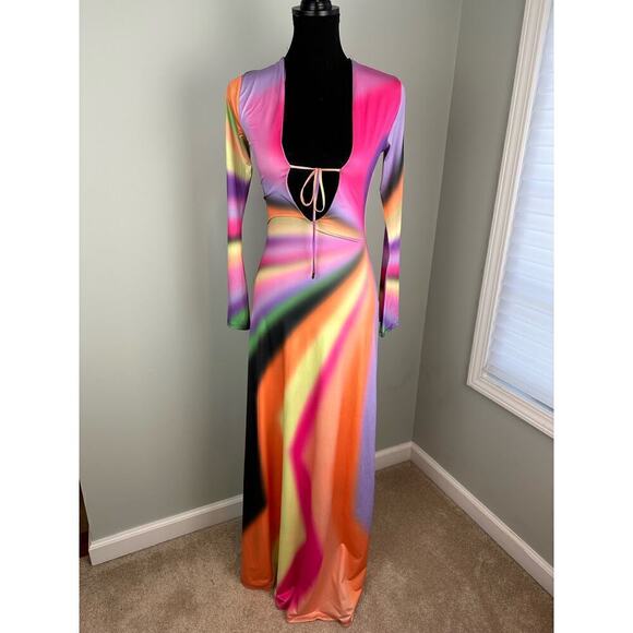 NWT (minor flaw) AFRM Clario Maxi Dress in Mod Stripe size SMALL - Picture 1 of 13